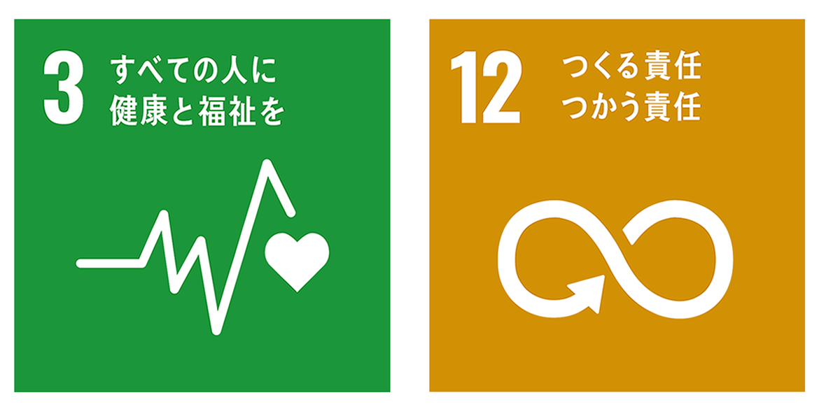 3すべての人に健康と福祉を 12つくる責任 つかう責任